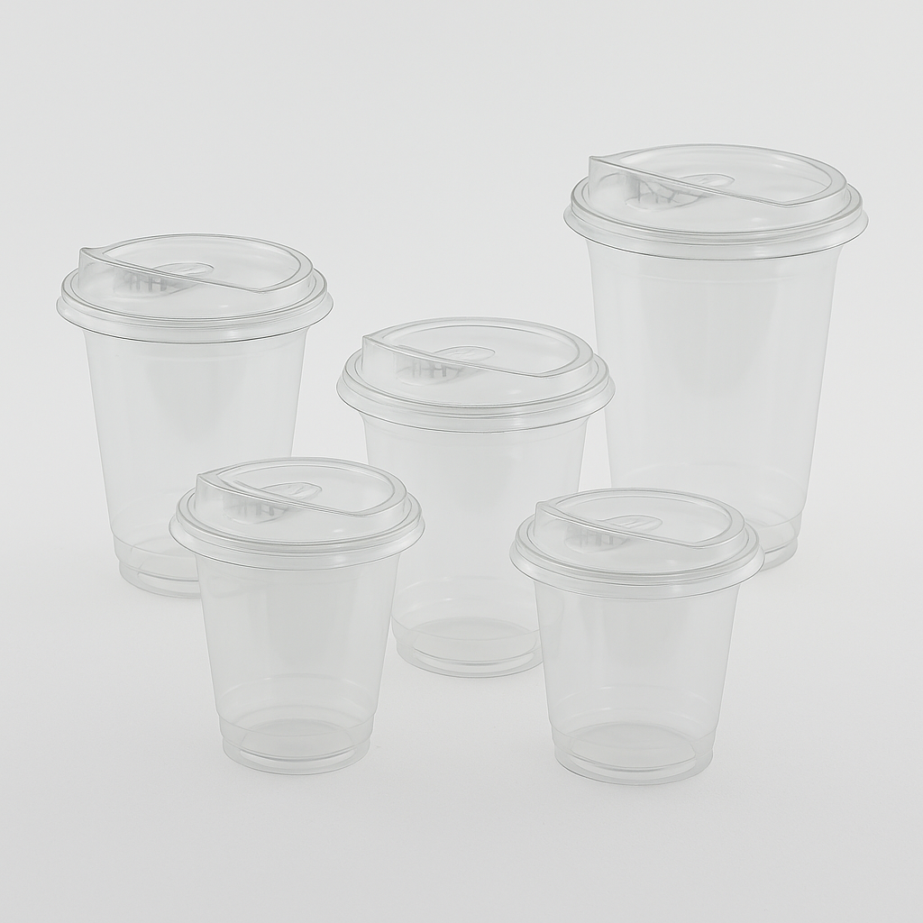 Стакан пластиковий з кришкою-поїлкою (240, 300, 360, 420, 480 мл)